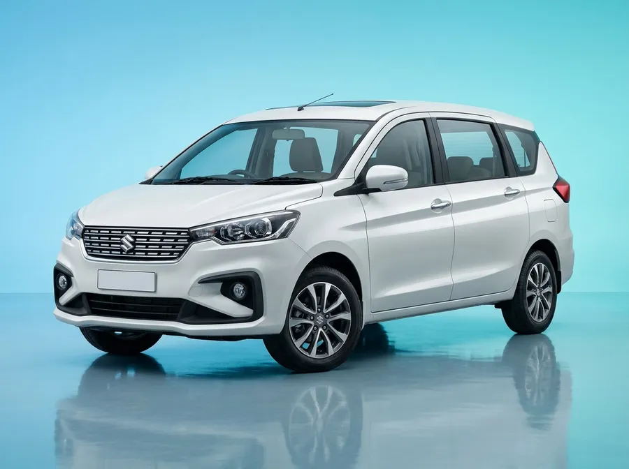 White Maruti Suzuki Ertiga MPV for family and group travel